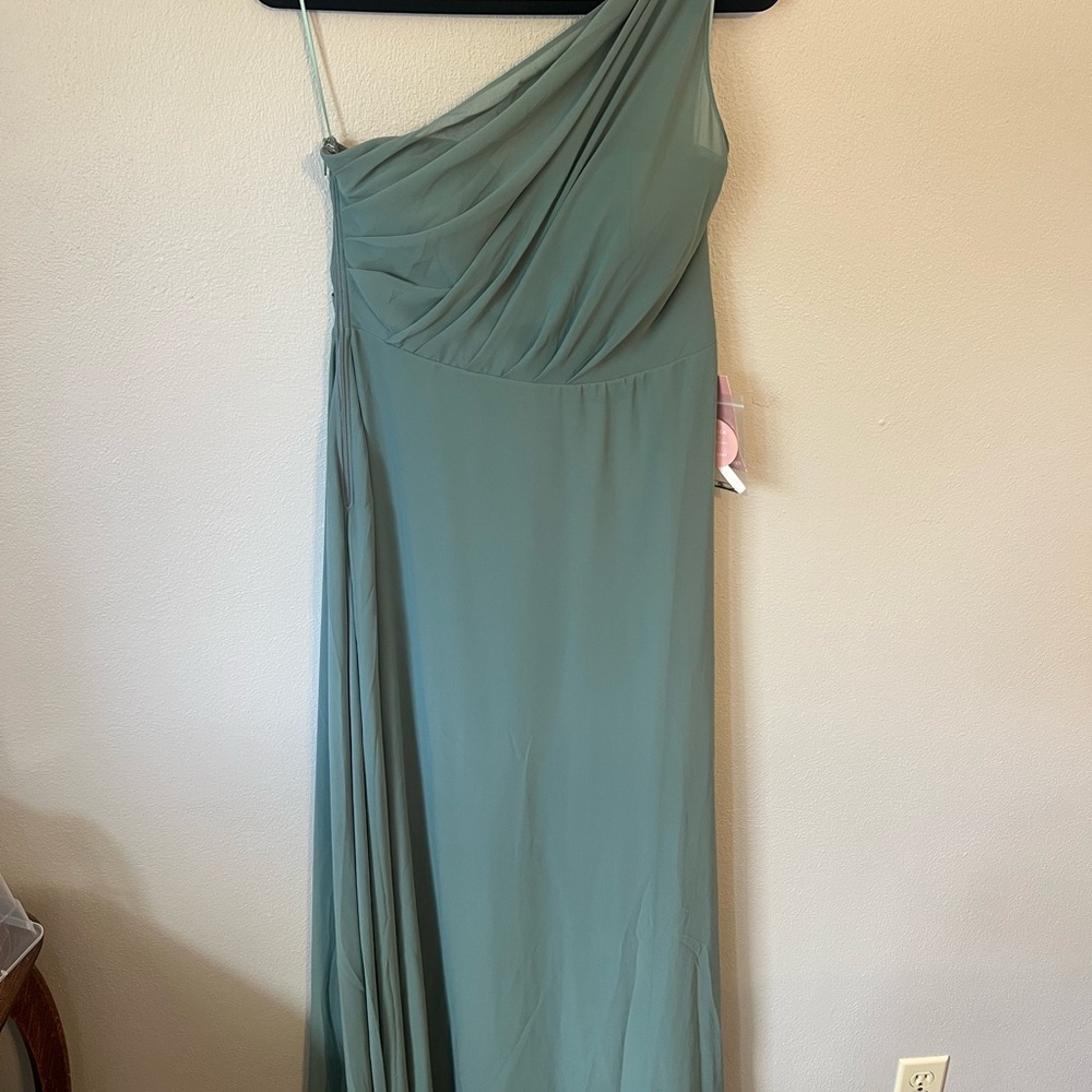 Birdy Grey One-Shoulder Dress in Sage